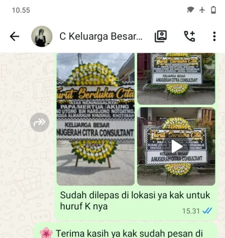 Pengiriman Papan Bunga Duka Samparwadi Tirtayasa